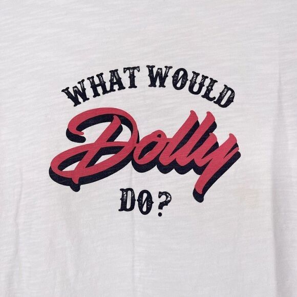 Draper James What Would Dolly Do T-Shirt Dolly Parton White Short Sleeve Size XS - Picture 2 of 7